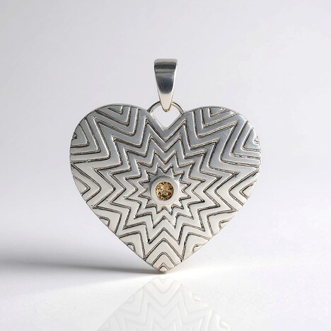 Ciondolo in argento con Diamante Champagne I3