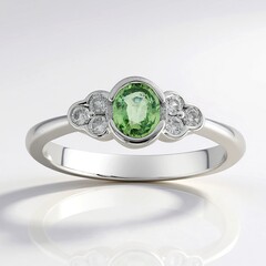 Anello in argento con Zaffiro Verde di Tuléar  (Pallanova)
