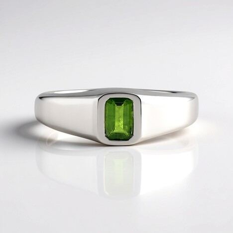 Anello in argento con Diopside Russo