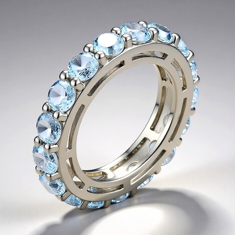 Anello in argento con Topazio Blu Cielo
