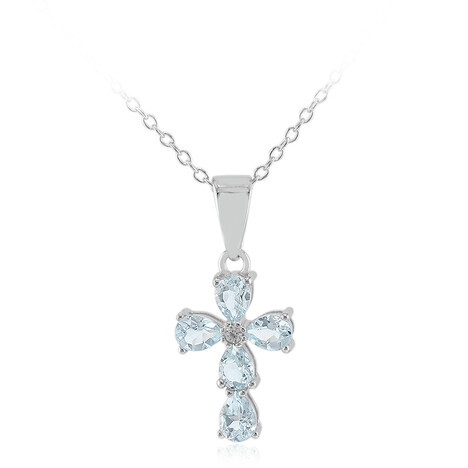 Collana in argento con Topazio Blu Cielo