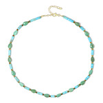 Zilveren halsketting met turkooisstenen