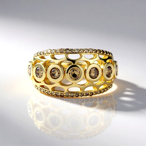 Anello in oro con Diamante Champagne I2 (Ornaments by de Melo)