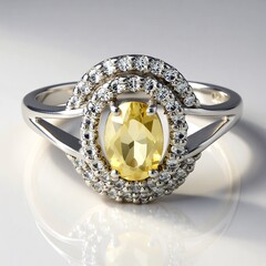 Anello in argento con Berillo Giallo
