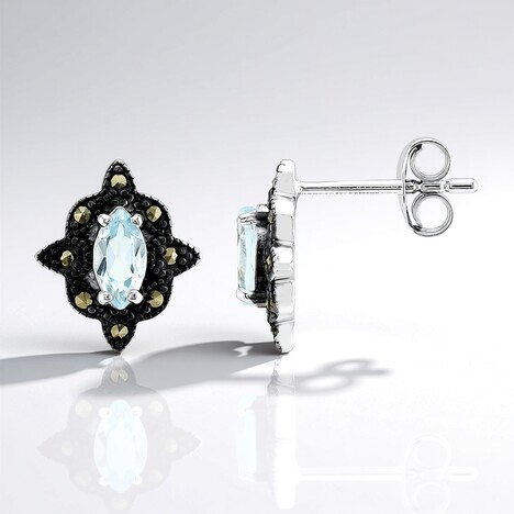 Orecchini in argento con Topazio Blu Cielo
