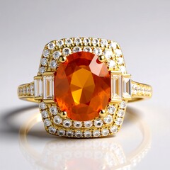Anello in oro con Spessartina