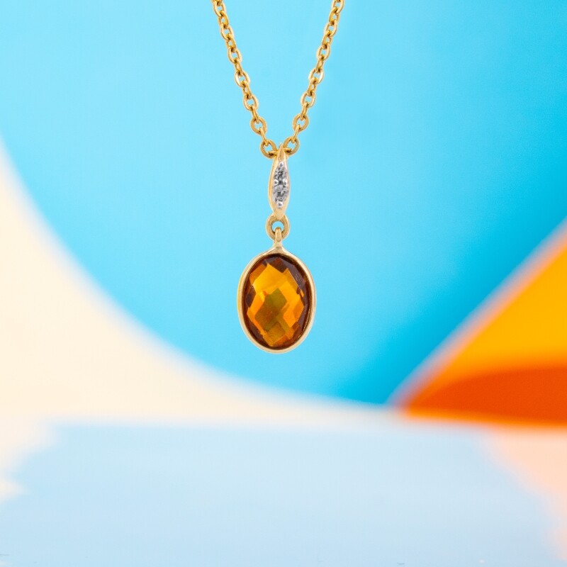 Brandy-Citrin-Goldanhänger