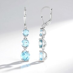Orecchini in argento con Topazio Blu Cielo