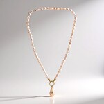 Collana in argento con Perla Ming color Pesca (TPC)