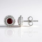 Boucles d'oreilles en argent et Rubis de Tanzanie
