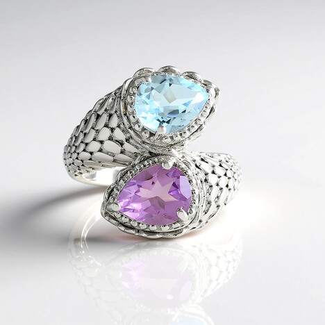 Anello in argento con Ametista Rose de France