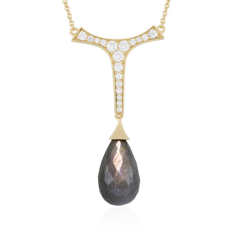 Collana in argento con Labradorite Dorata Maniry (KM by Juwelo)