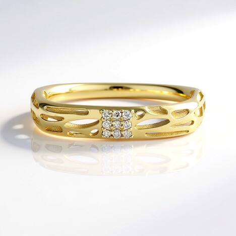 Anello in oro con Diamante Champagne I2 (Ornaments by de Melo)