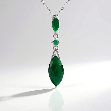 Collana in argento con Berillo color smeraldo