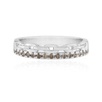 Zilveren ring met I2 Bruine Diamanten