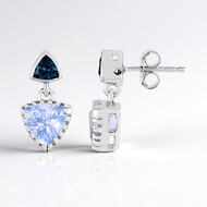 Boucles d'oreilles en argent et Quartz bleu lunaire