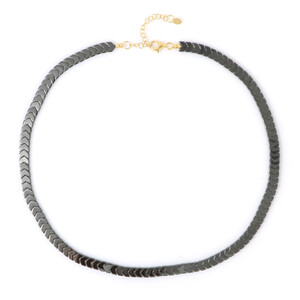 Collar en plata con Hematita negra