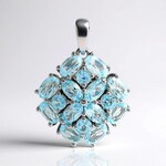 Pendentif en argent et Topaze bleu ciel