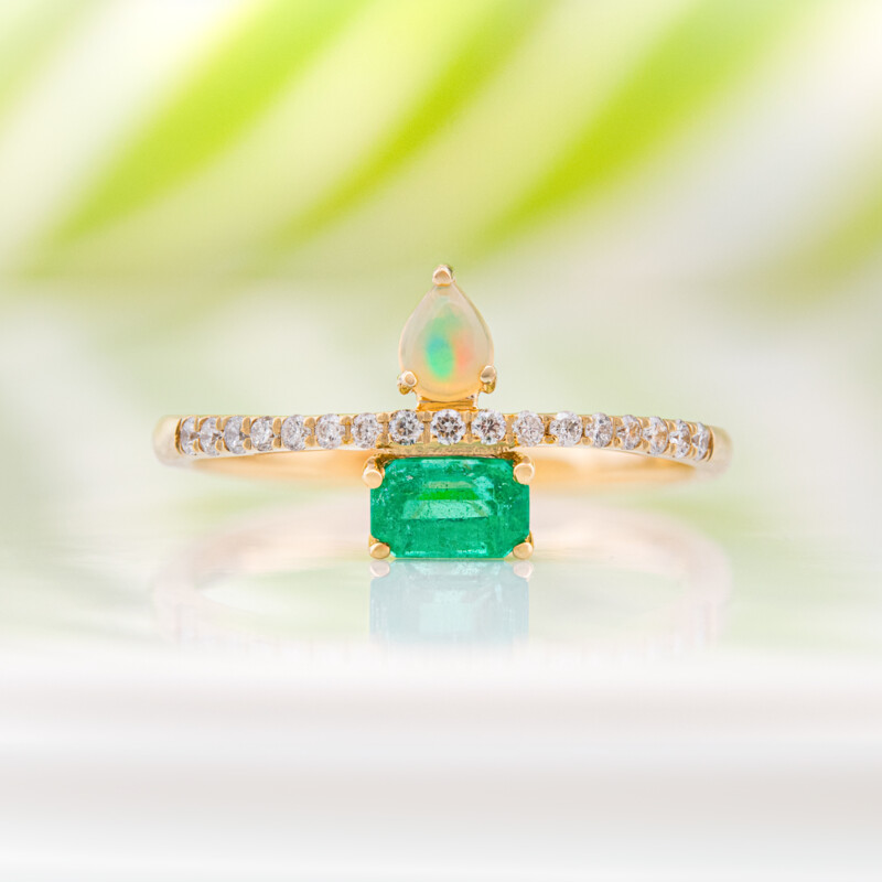 Bague en or et Emeraude de Zambie AAA (CIRARI)