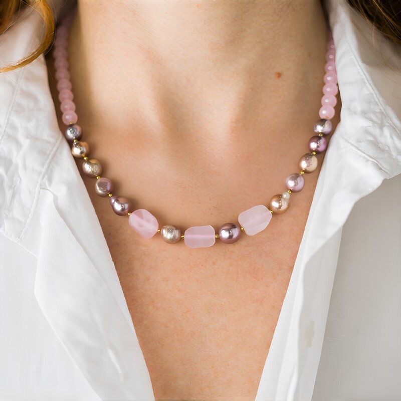 Edelstein-Silberhalskette