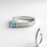 Anello in argento con Topazio Blu Svizzero