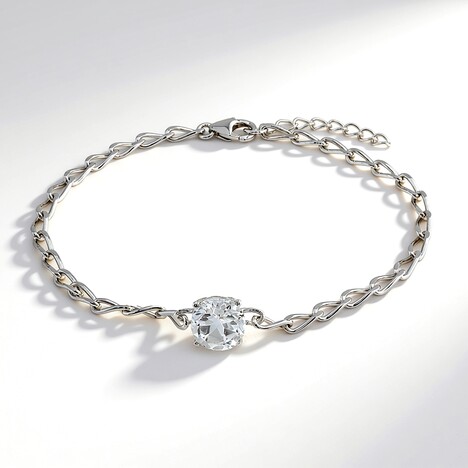 White Topaz Silver Bracelet