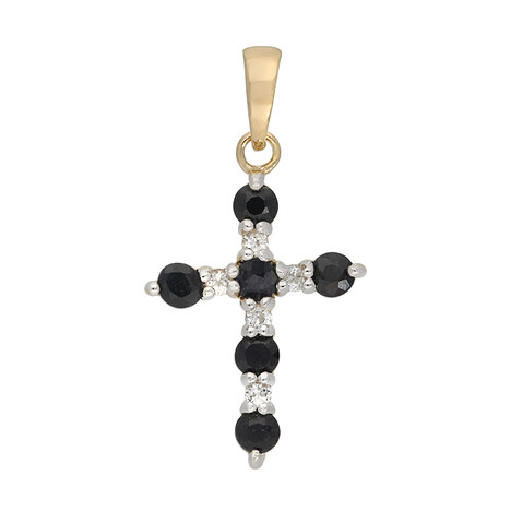 Zilveren hanger met zwarte saffieren