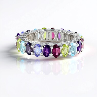 Anillo en plata con Amatista de Zambia