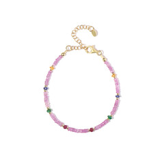 Zilveren armband met Ceylon roze saffieren