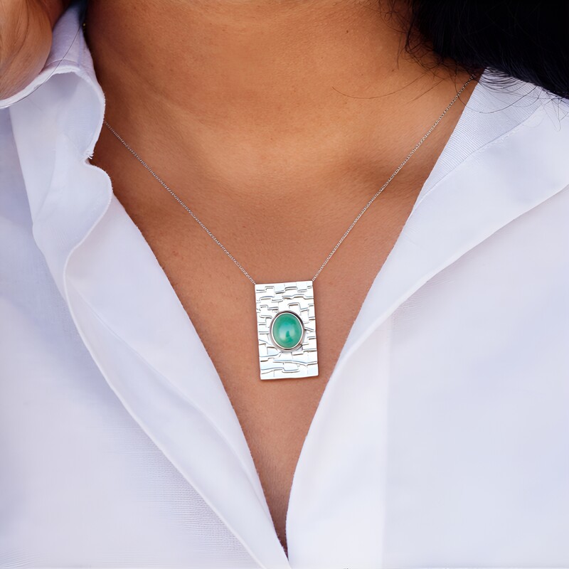 Ciondolo in argento con Grandidierite (SAELOCANA)