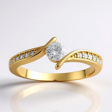Anello in oro con Diamante SI1 (G) (Annette)