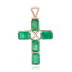 Gouden hanger met Zambia-smaragdstenen