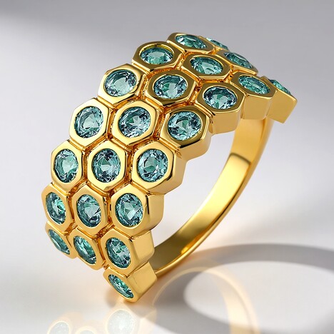 Anello in argento con Topazio Blu Londra (de Melo Essence)