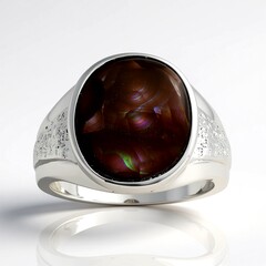Anello in argento con Agata di Fuoco