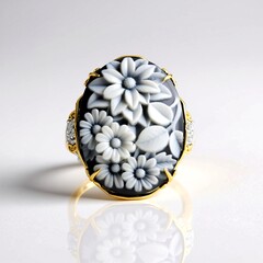 Anello in argento con Agata Nera (Gems en Vogue)