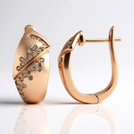 Orecchini in argento con Diamante Argyle Rose de France I1 (Annette)