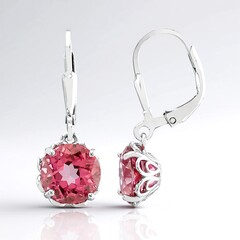Orecchini in argento con Topazio Rosa