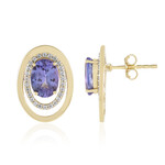 Gouden oorbellen met AAA tanzanieten (de Melo Gold)