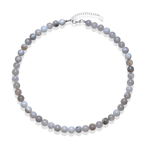 Achat-Silberhalskette