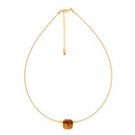 Collana in argento con Ambra Baltica Cognac (dagen)