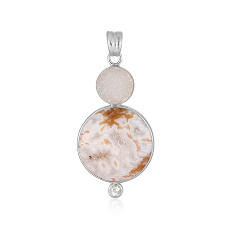 Zilveren hanger met een Druzische Agaat (Bali Barong)