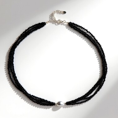 Collana in argento con Tormalina Nera
