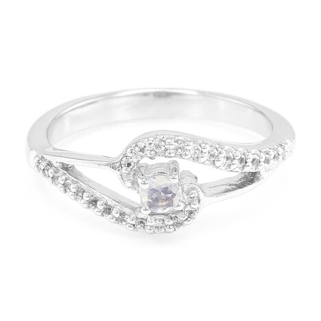 Regenbogen-Mondstein-Silberring