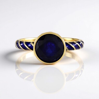 Blauer Madagaskar-Saphir-Silberring