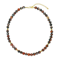 Roter Basalt-Achat-Silberhalskette