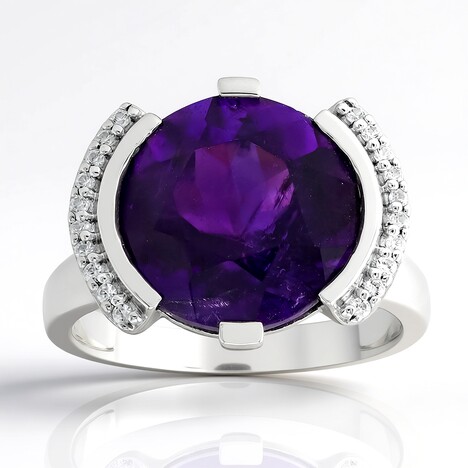 Anello in argento con Ametista Zambiana