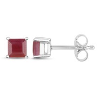 Pendientes en plata con Rubí