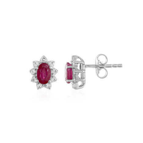 Madagascar Ruby Silver Earrings