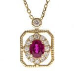 Gouden halsketting met een AAA Mozambique robijn (CIRARI)