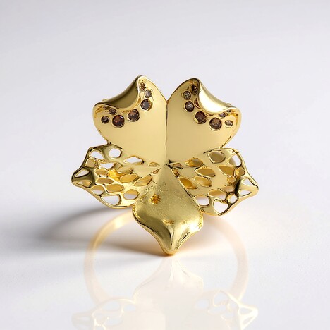 Anello in argento con Diamante Champagne I3